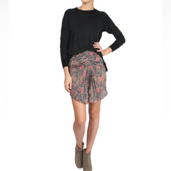 Isabel Marant Etoile sevan Slavic flower gathered floral Skirt 18498 - Picture 3 of 16